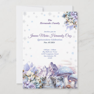 Winter Wonderland Quinceañera Einladung