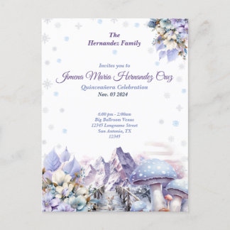 Winter Wonderland Quinceañera Einladung Postkarte