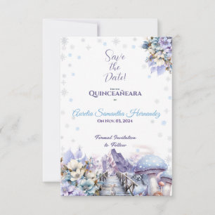 Winter Wonderland Quinceañera Save the Date