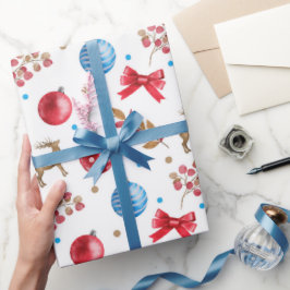 Winter Wonderland Red & Blue Geschenkpapier