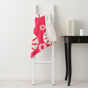 Winter Wonderland Red & White Throw Sherpadecke