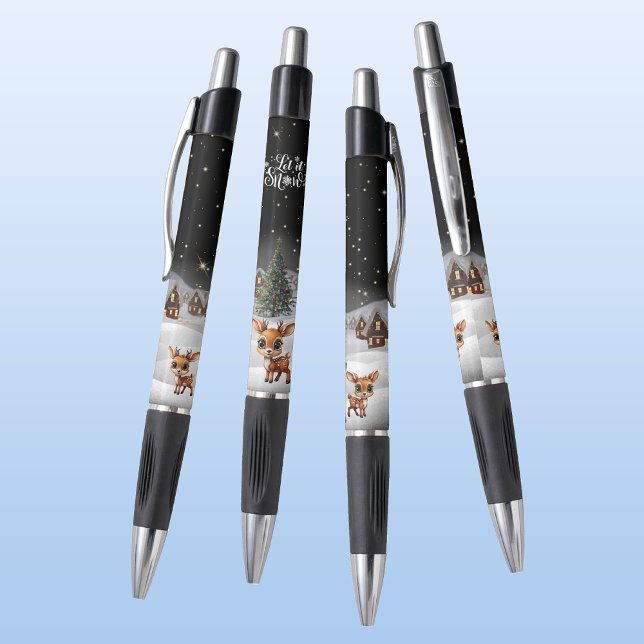 Winter Wonderland Reindee Laisser la neige Stylo d (Reindeer Let it Snow Christmas Tree Snowy Winter Wonderland Deer Antler Doe Lover Fawn Scene 🦌🎄🎁❄)