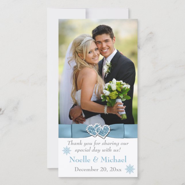 Winter Wonderland Rejoint Coeurs Mariage Carte pho (Devant)