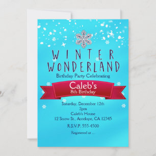 WINTER WONDERLAND Roter Band Party-Einladung Einladung