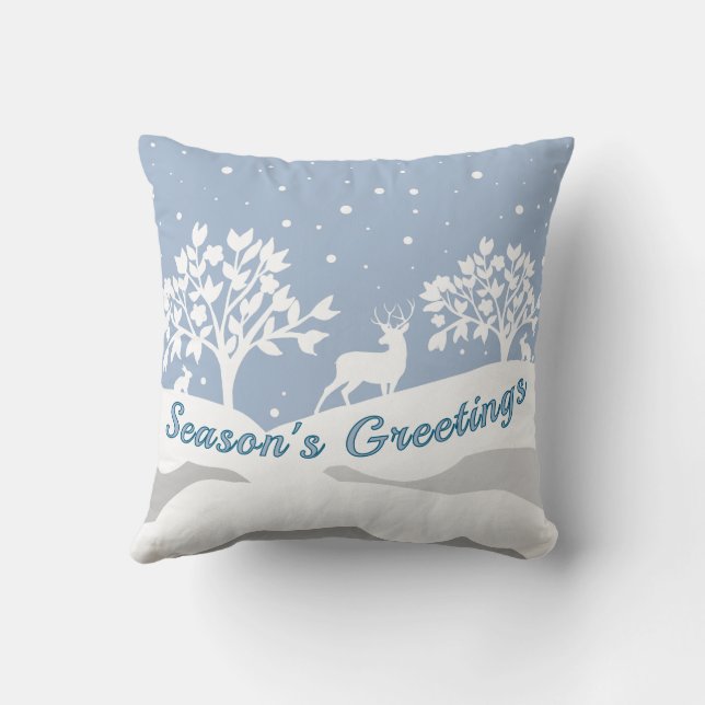 Winter Wonderland Saison Grußkissen Kissen (Rückseite)
