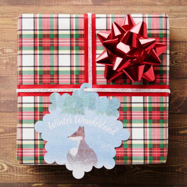 Winter Wonderland Scene with Fox Ornament Karte (Insitu (Geschenk))