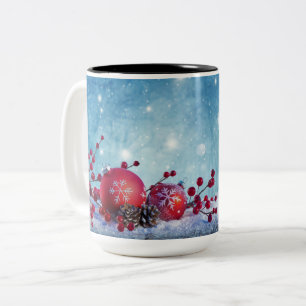 Winter Wonderland Scene Zweifarbige Tasse