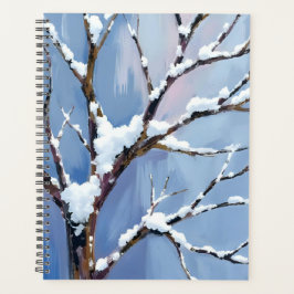 Winter Wonderland Schnee Baumzweige Gemalt Planer