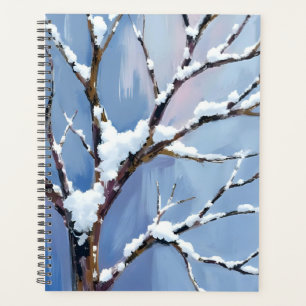 Winter Wonderland Schnee Baumzweige Gemalt Planer