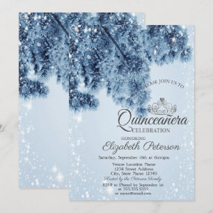 Winter Wonderland,Schnee,Schneeflocken Quinceañera Einladung