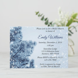Winter Wonderland Schnee und Pine Brautparty Einladung