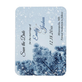 Winter Wonderland Schnee und Pinien Save the Date Magnet