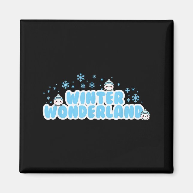 Winter Wonderland Schneeball  Magnet (Vorne)