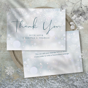 Winter Wonderland Schneeflocken Hochzeit Dankeskarte