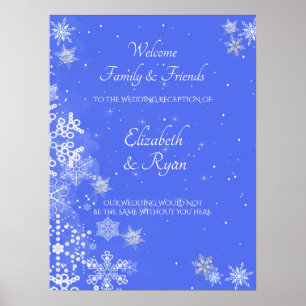 Winter Wonderland, Schneeflocken, Hochzeitsbegrüßu Poster