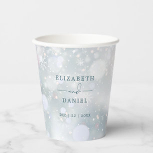 Winter Wonderland-Schneehochzeit Pappbecher