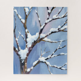 Winter Wonderland Schneeige Baumzweige Gemalt