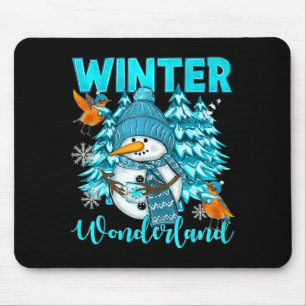 Winter Wonderland Schneemann und Schneeflocken Gem Mousepad