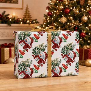 Winter Wonderland Schneemann Weihnachten Geschenkpapier