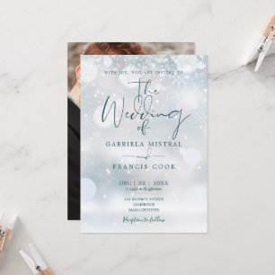 Winter Wonderland Script Snow Foto Hochzeit Einladung
