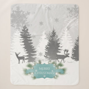 Winter Wonderland Sherpa Blanket - Aquamarin Sherpadecke