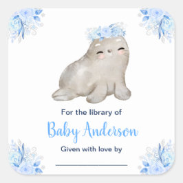 Winter Wonderland Siegel Baby Dusche Buchzeichen Quadratischer Aufkleber