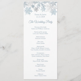 Winter Wonderland Silver Blue Snowflakes Hochzeit Programm