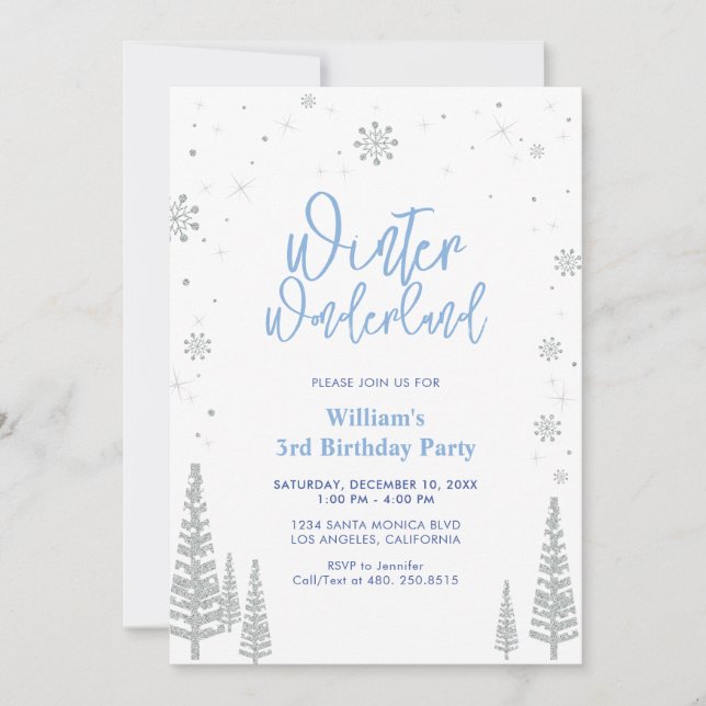 Winter Wonderland - Silver Boy Invitation Annivers (Devant)