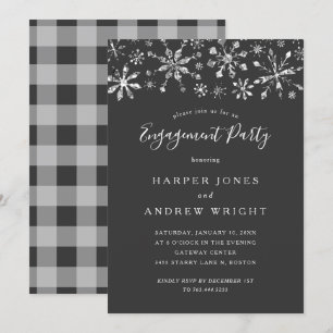 Winter Wonderland Silver Glitzer Engagement Party Einladung