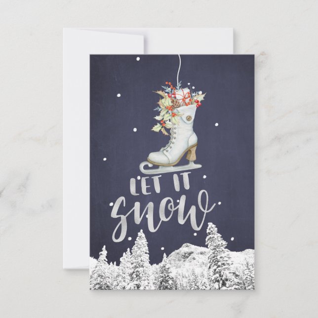 Winter Wonderland Skate | Lassen Sie es Typografie Karte (Vorderseite)