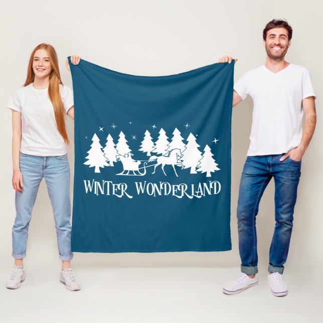 Winter Wonderland Sleigh Ride Landschaft Fleecedecke (Beispiel)