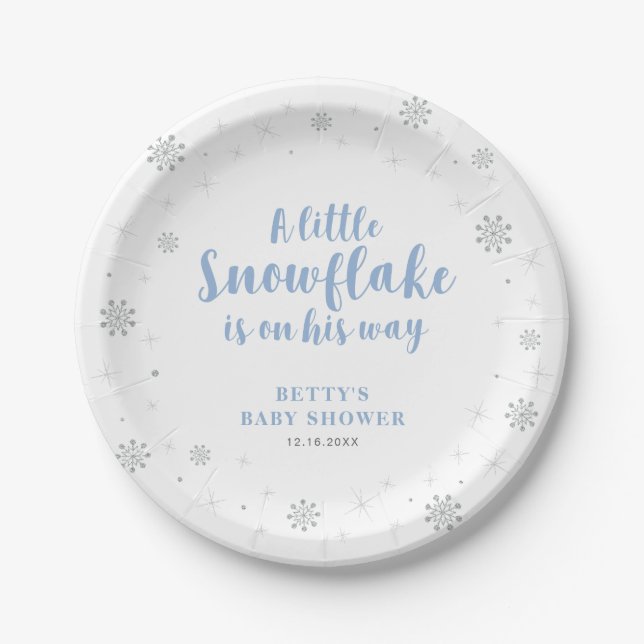 Winter Wonderland Snow Baby Dusche Teller (Vorderseite)