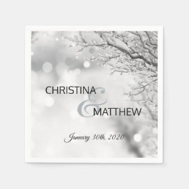 Winter Wonderland Snow Branch Hochzeit Serviette