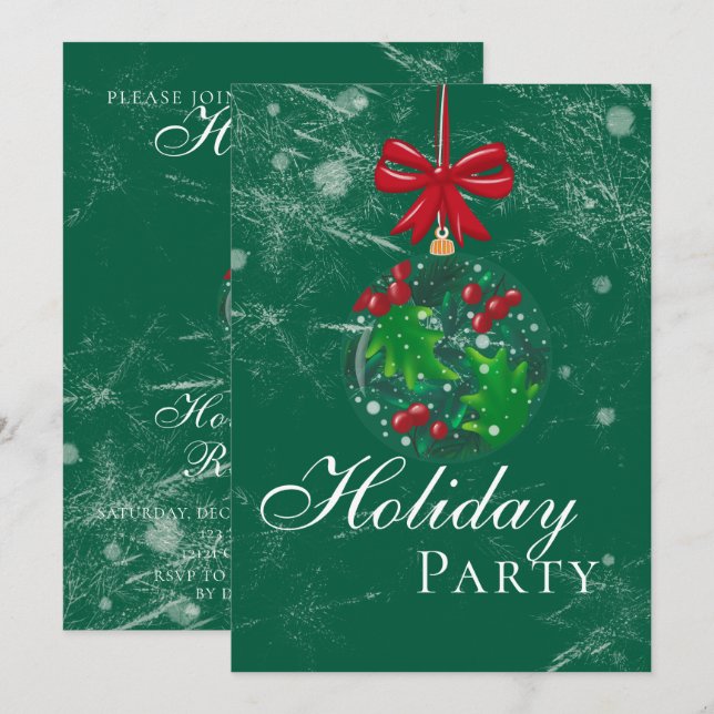Winter Wonderland Snow Globe Holiday Party Einladung (Vorne/Hinten)