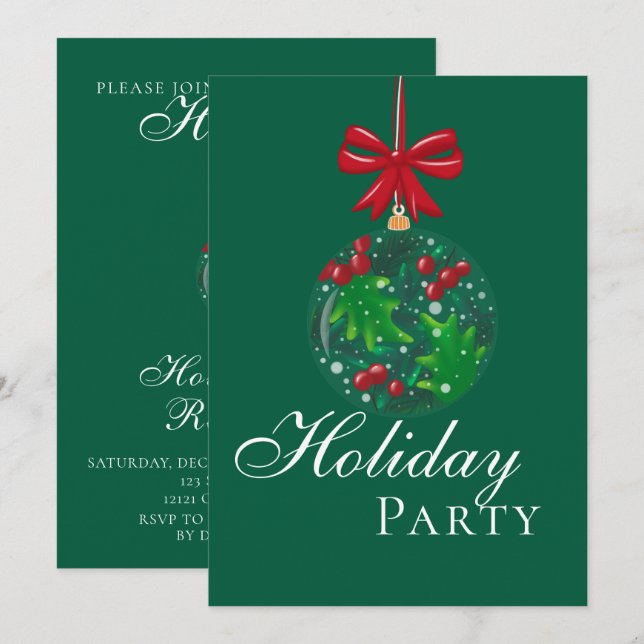 Winter Wonderland Snow Globe Holiday Party Einladung (Vorne/Hinten)