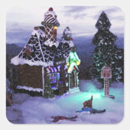 Winter Wonderland Snow Scene 2020 Quadratischer Aufkleber