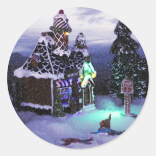 Winter Wonderland Snow Scene 2020 Runder Aufkleber
