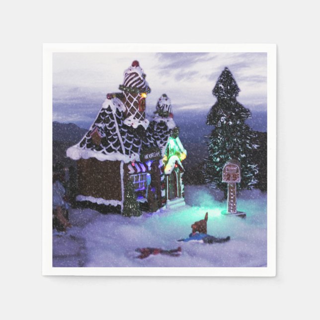 Winter Wonderland Snow Scene 2020 Serviette (Vorderseite)
