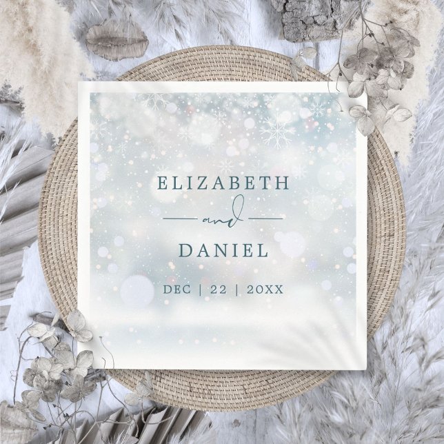 Winter Wonderland Snow Wedding Danke Serviette (Winter Wonderland Snow Wedding Thank You Napkins)