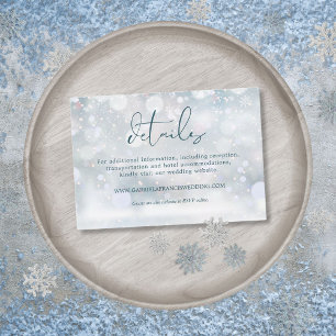 Winter Wonderland Snow Wedding Details Begleitkarte