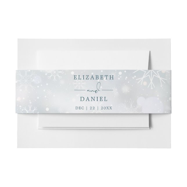 Winter Wonderland Snow Wedding Einladung Einladungsbanderole (Vorderseite Beispiel)