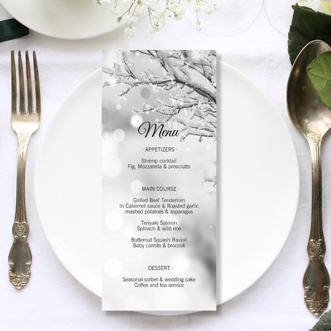 Winter Wonderland Snow Wedding MENU Menükarte (Winter Wonderland Snow Wedding MENU)