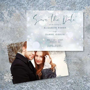 Winter Wonderland Snow Wedding Save The Date