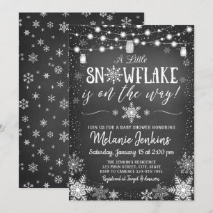 Winter Wonderland Snowflake Baby shower Invitation