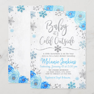 Winter Wonderland Snowflake Baby shower Invitation