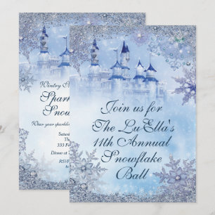 Winter Wonderland Snowflake Ball Einladungen