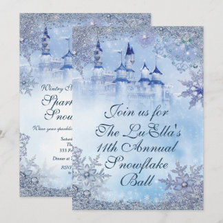 Winter Wonderland Snowflake Ball Einladungen