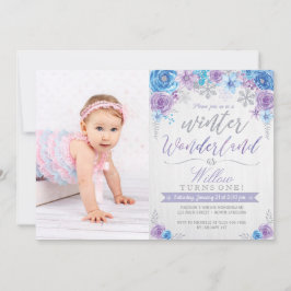 Winter Wonderland Snowflake Birthday Invitation Einladung