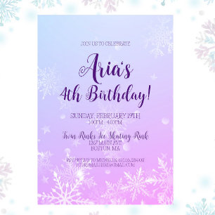 Winter Wonderland Snowflake Geburtstagseinladung Einladung