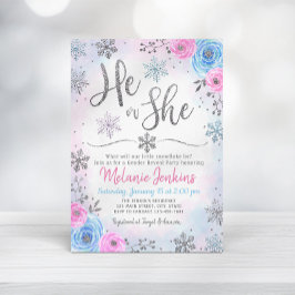 Winter Wonderland Snowflake Gender Reveve Einladun Einladung